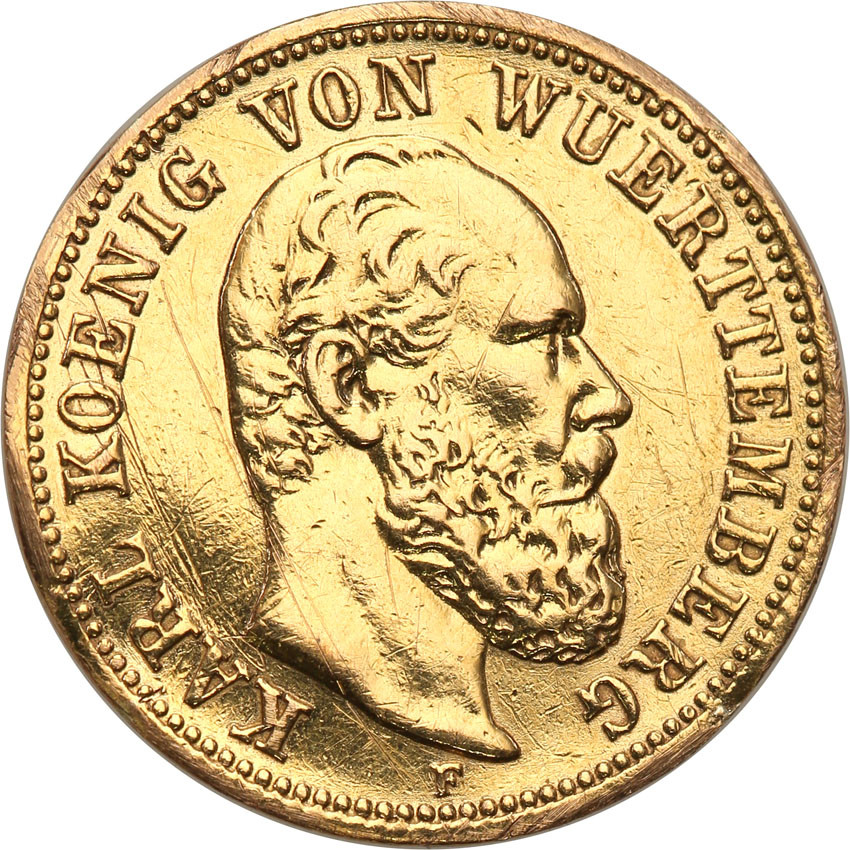 Niemcy, Wirtembergia. Karol. 5 marek 1877 F